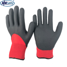 NMSAFETY Nylon and Nappy Acrylic Double Liner Coated Foam PVC for Winter Use Work Gloves